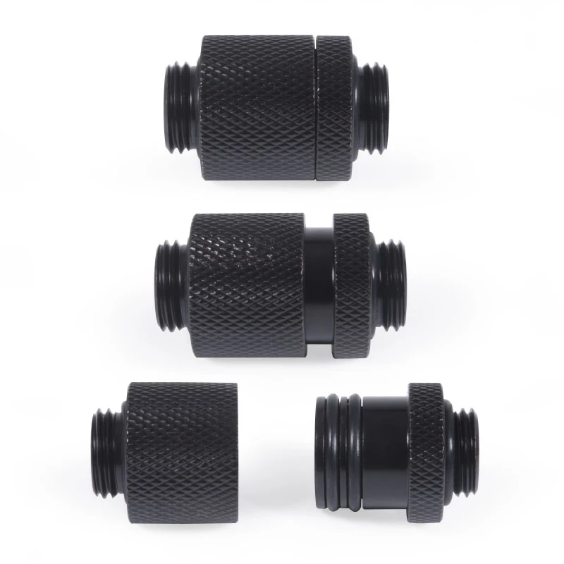 Alphacool ES D-Plug 20 mm G1/4 ulkokierre – G1/4 ulkokierre, Deep Black
