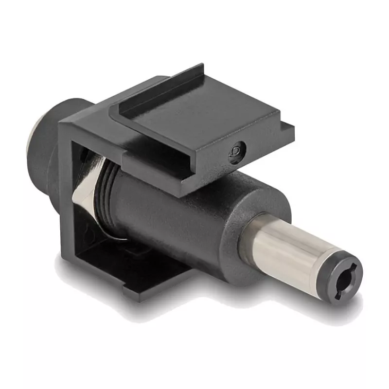DeLOCK Keystone-moduuli DC 5,5 x 2,5 mm liitin DC 5,5 x 2,1 mm pistoke musta