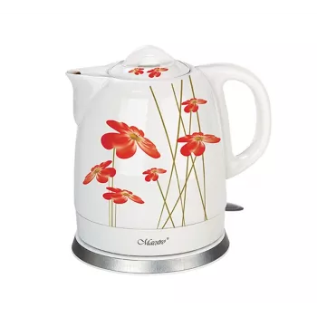 Feel-Maestro MR-066-RED FLOWERS vedenkeitin 1,5 L 1200 W punainen, valkoinen
