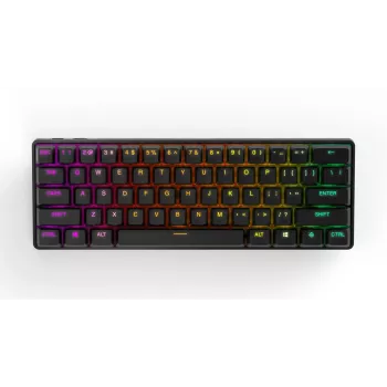 Mekaaninen pelinäppäimistö STEELSERIES Apex Pro Mini Wireless — 60 % muotokerroin, USB + RF Wireless + Bluetooth, QWERTY US, musta