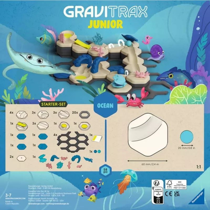Marmorirata-rakennussarja Ravensburger GraviTrax Junior Starter-Set S Wüstenstrecke, malli 24585