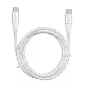 USB-C–USB-C-kaapeli IBOX IKUTC2W 2 m, USB 2.0, 3 A, valkoinen, tekstiilipunos