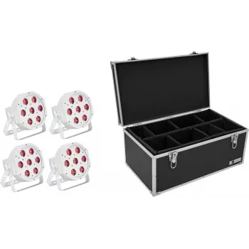 LED-lattiaspotti EUROLITE SLS-7 HCL valkoinen 4x – lava-/säädettävät valkoiset valaisimet, 4 LEDiä
