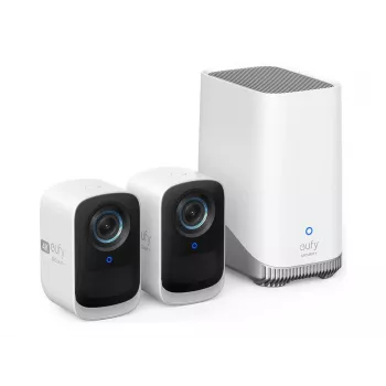 Eufy Security S300 EufyCam 3C 2 kameran sarja valvontakamera ulkokäyttöön langaton, 4K-kamera, laajennettava paikallinen tallennustila jopa 16 TB, kasvojentunnistus-tekoäly