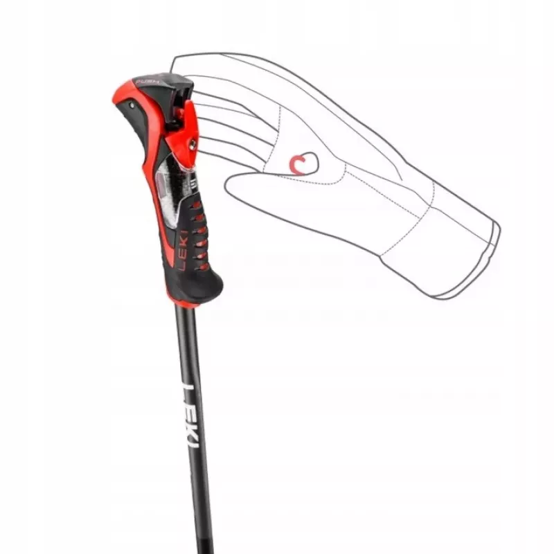 Laskettelusauvat Leki 3D AIRFOIL musta/punainen 120 cm