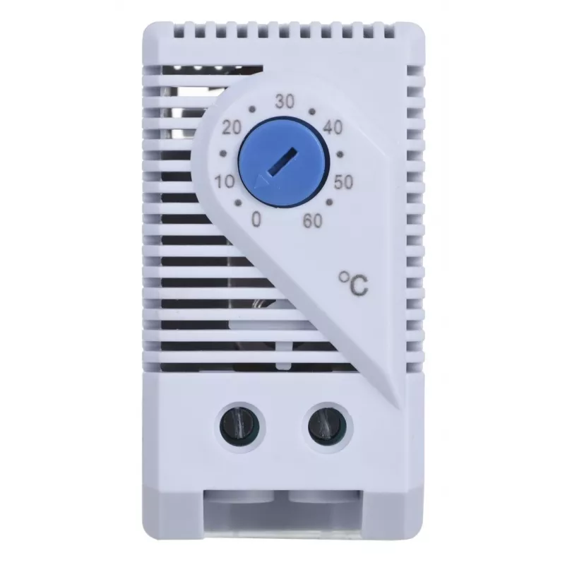 Termostaatti Alantec KTS, kiertonuppi, IP20, muovikotelo, harmaa, -45–70 °C, 60×33×43 mm