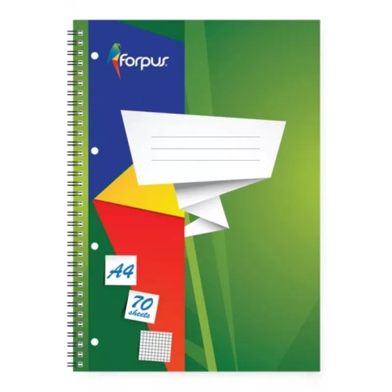 Kierrelehtiö Forpus, A4/70, ruudullinen, pehmeäkantinen 0722-003
