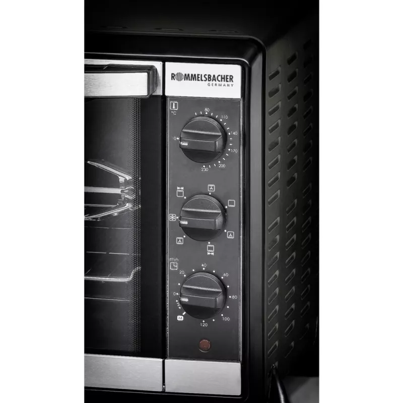 Sähköliesi Rommelsbacher BG 1550 musta, 30 L, 80–230 °C, 7 tilaa, varras, 120 minuutin ajastin