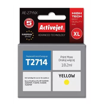 Yhteensopiva värikasetti ActiveJet AE-27YNX (keltainen, High XL, 18,2 ml) Epson-tulostimiin