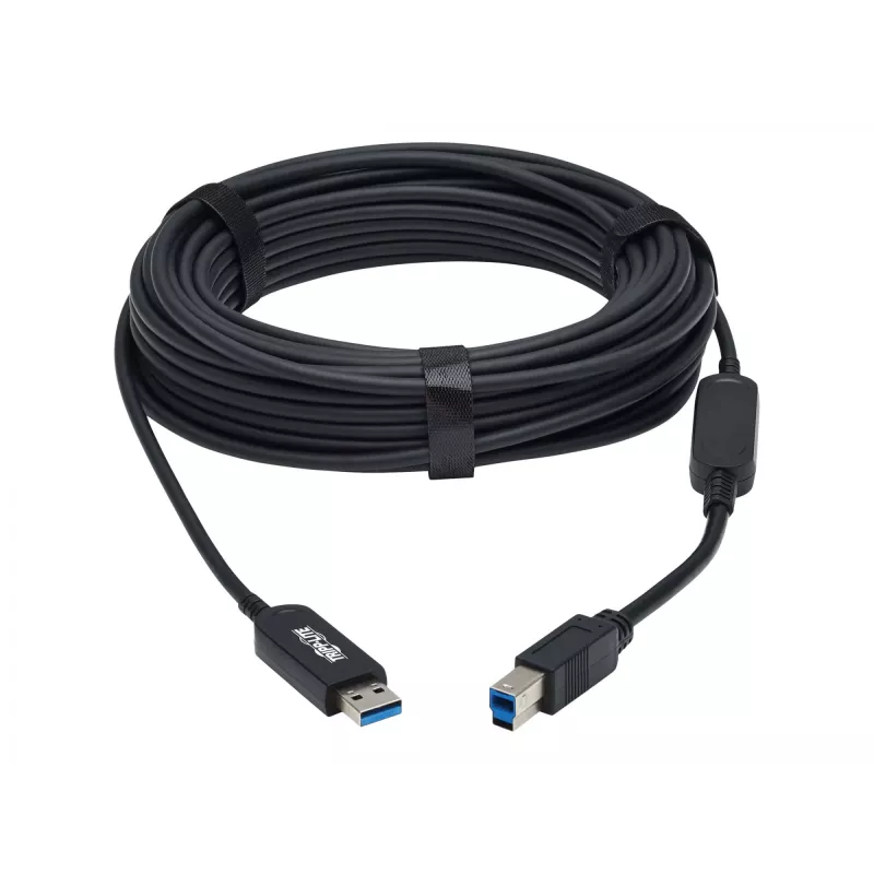 Eaton Tripp Lite Series USB 3.2 Gen 1 Plenum-sertifioitu kuituaktiivikaapeli (AOC) - A/B M/M, musta, 20 m - USB-kaapeli - USB Type-A (M) - USB Type-B (M) - USB 3.2 Gen 1 - 20,0 m - P