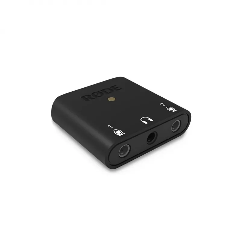 RØDE AI-Micro mobiili äänikortti, 2x 3,5 mm TRS/TRRS -tuloa, 3,5 mm kuulokelähtö, USB-C, musta