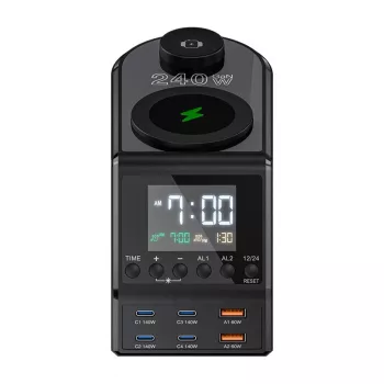 Herätyskello BlitzWolf BW-FW10, 2×USB-A- ja 4×USB-C-portit