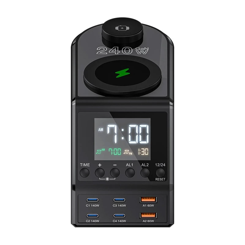 Herätyskello BlitzWolf BW-FW10, 2×USB-A- ja 4×USB-C-portit