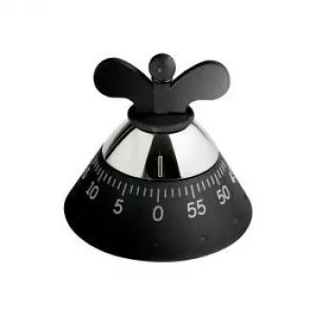 Keittiöajastin Alessi A09 B musta 120mm x 120mm x 90mm