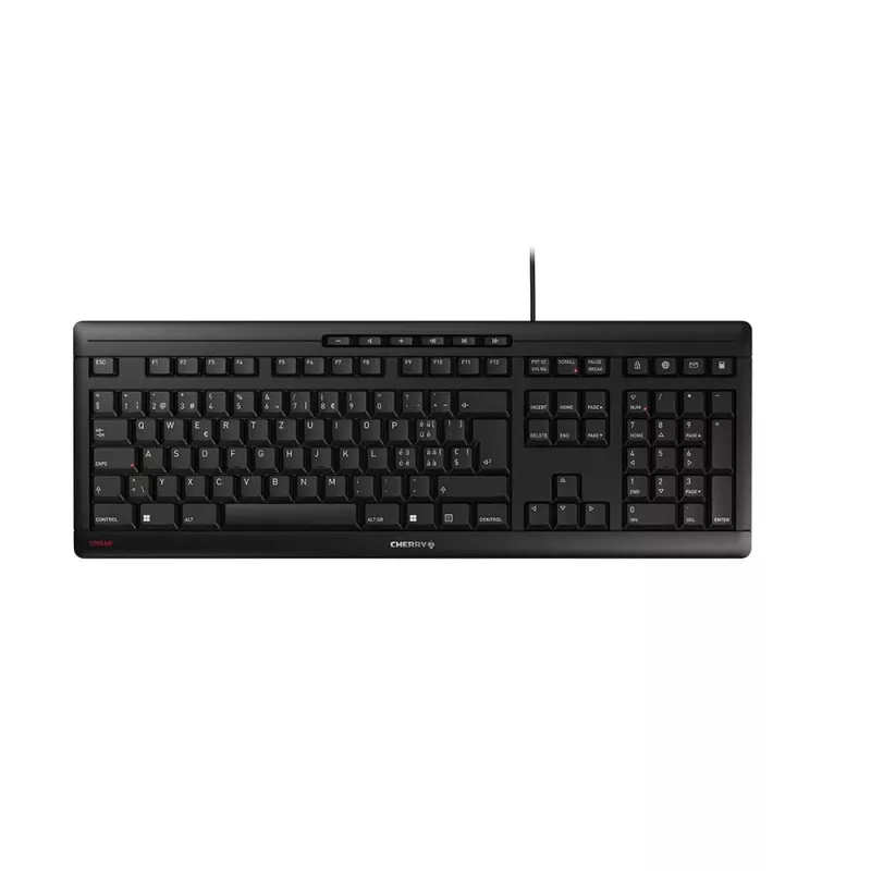 Näppäimistö CHERRY STREAM JK-8500CH-2 USB QWERTZ sveitsinsaksa musta