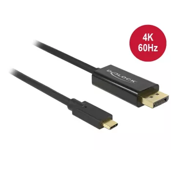 DeLOCK 85256 videokaapeli-adapteri 2 m USB Type-C DisplayPort musta