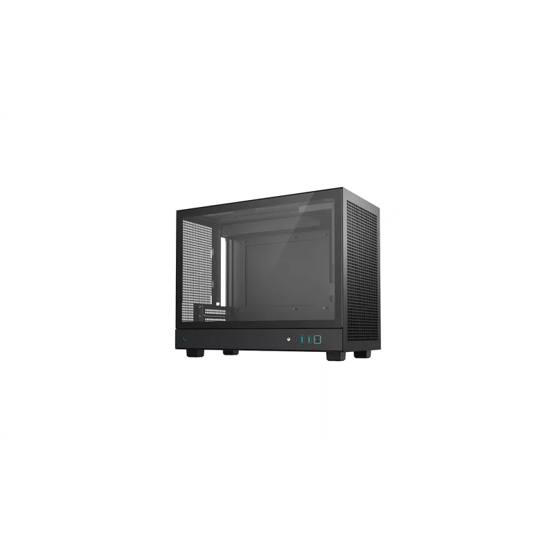 DeepCool CH160 PLUS R-CH160-BKNGM0-G kompakti (SFF) tietokonekotelo, Mini-ITX/Micro-ATX, karkaistu lasi, musta