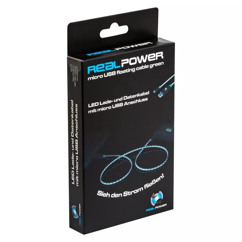 USB-kaapeli RealPower A/Micro-USB B 0,75 m