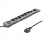 50168 ylijännitesuoja 8 lähtöä Schuko 230 V 3 m harmaa - ylijännitesuojalista (8 Schuko-pistorasiaa, tyyppi F, 230 V, 50 Hz - Qoltec
