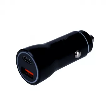 Autolaturi 12/24V Akyga AK-CH-16 36W USB-A + USB-C PD Quick Charge 3.0 5-12V / 1,5-3A musta