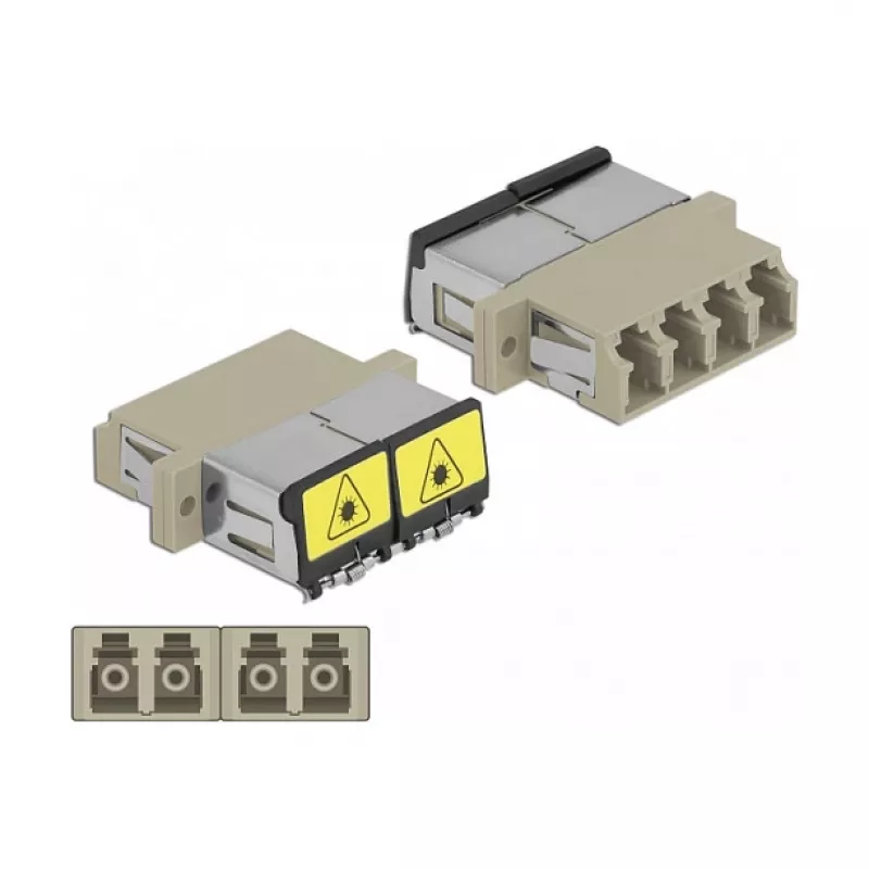 Kuitukytkin DeLOCK 86904 LC Quad naaras LC Quad naaras Multimode beige
