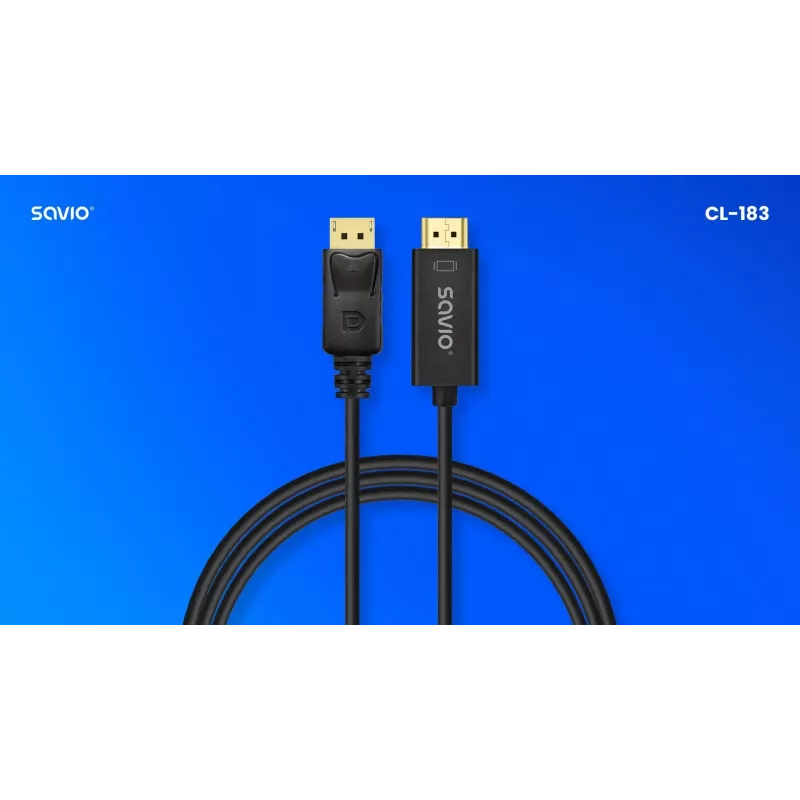 Kaapeli Display Port - HDMI 1,5m, CL-183 Savio SAVKABELCL-183