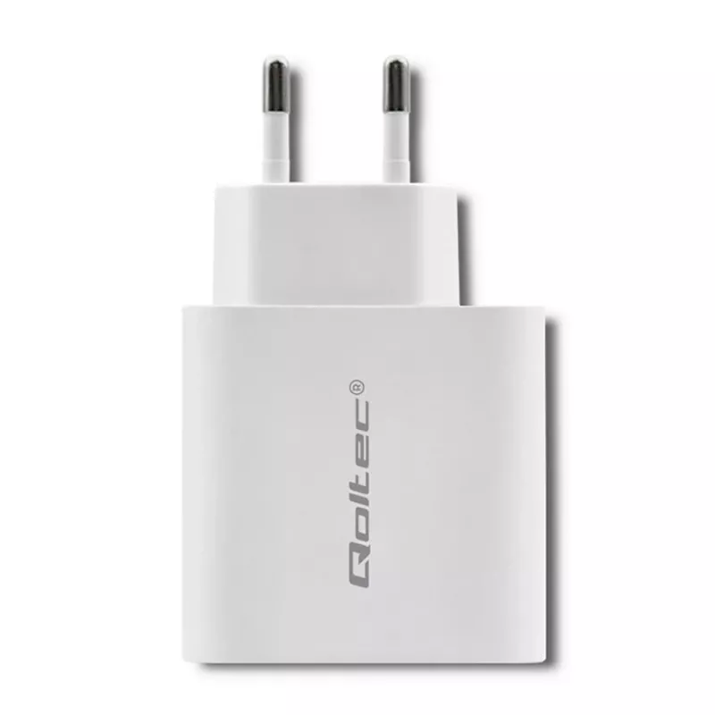 Qoltec 51718 laturi | 45W | 5-20V | 2,4-3A | USB Type-C PD | USB | valkoinen