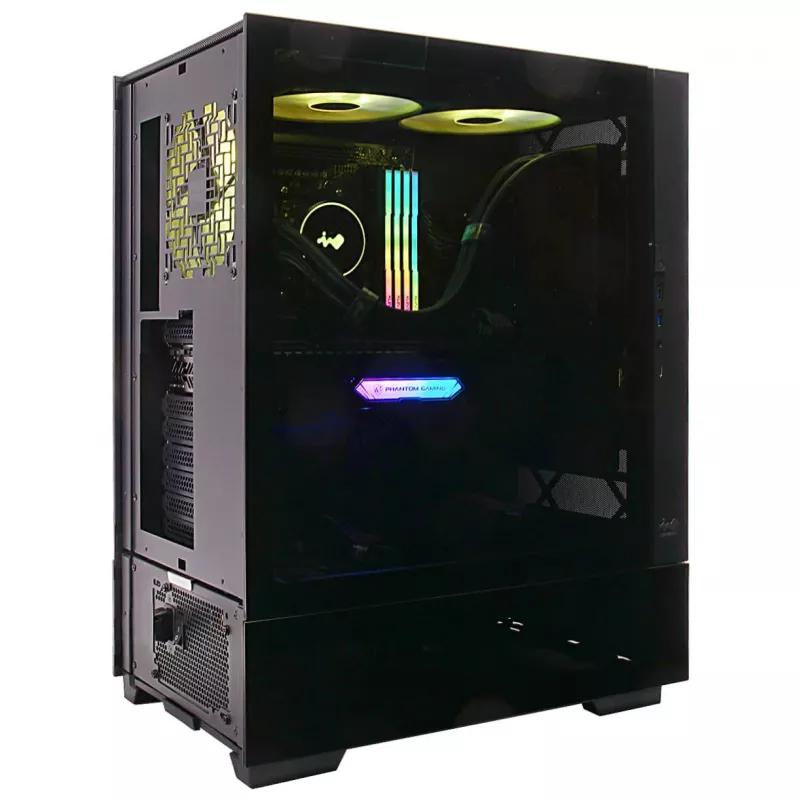 InWin Modfree Base Big-Tower karkaistu lasi - musta