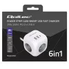 Power Cube QOLTEC 52547 jakotukki 3×AC-pistorasia, 2×USB-A, 1×USB-C PD 20W