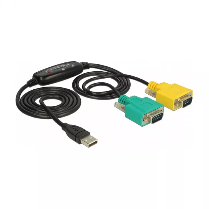 Sarjakaapeli DeLOCK 63466 USB Type-A DB-9 1,5 m musta vihreä keltainen