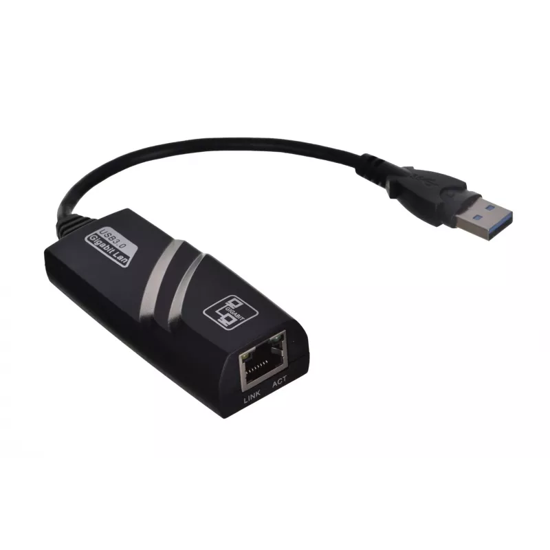 Akyga AK-AD-31 USB 3.0 - Gigabit Ethernet -adapteri, RJ45, 15 cm kaapeli, musta