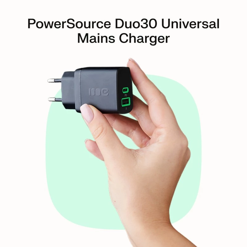 Virtalähde Green Cell PowerSource Solo30 30W musta — USB-C yksiporttinen laturi