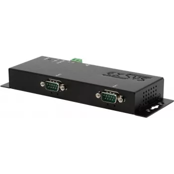 Ethernet–2 x RS-232 -sovitin Exsys EX-6112-2POE, PoE-tuki ja 12V/3A virtalähde