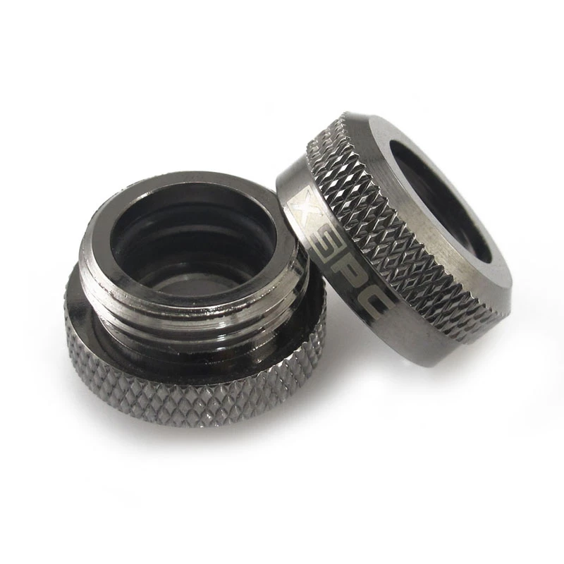 XSPC liitin G1/4 - 14 mm hardtube, musta kromi - 8 kpl