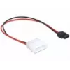 Delock virtakaapeli Molex 4-pin uros ohut SATA 6-pin naaras 24 cm