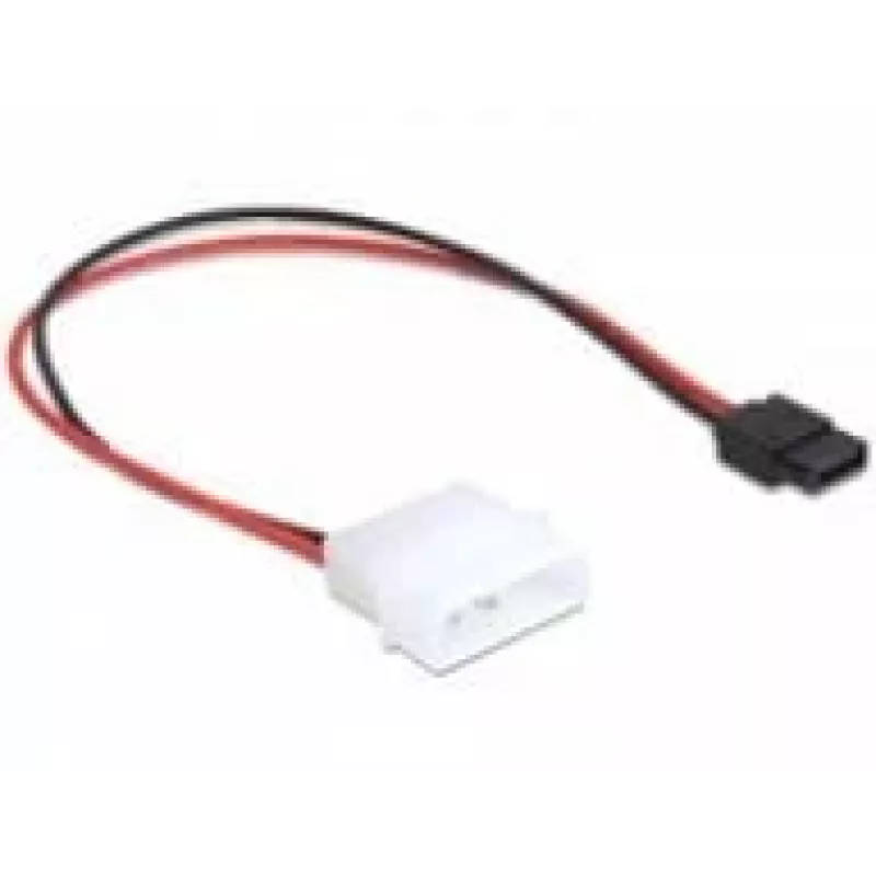 Delock virtakaapeli Molex 4-pin uros ohut SATA 6-pin naaras 24 cm