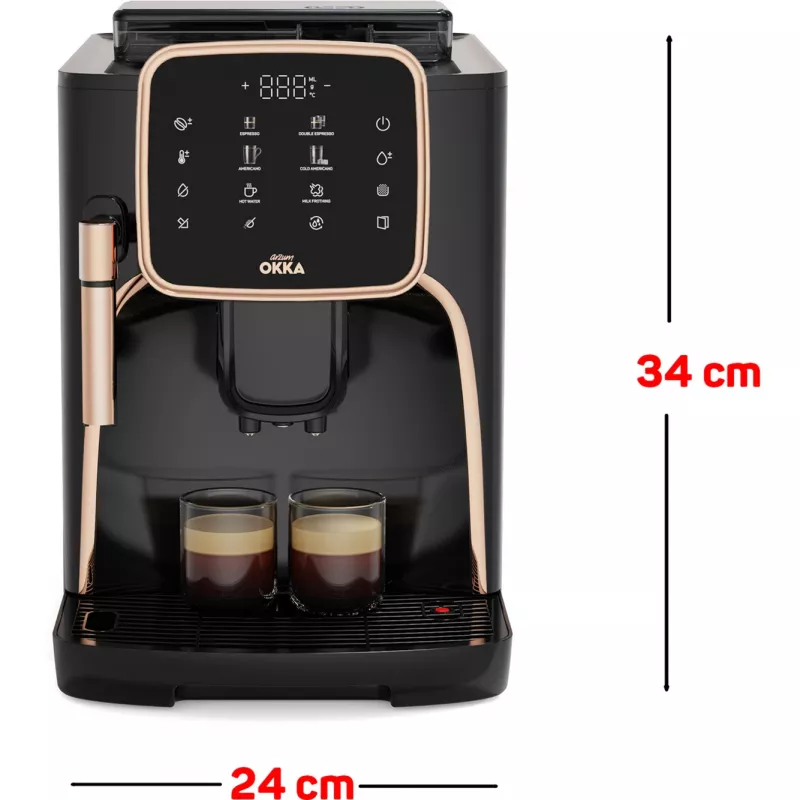 Okka Espresso Pro, täysautomaatti musta/pronssi, 1450 wattia