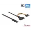 DeLOCK M.2 Key M - U.2 SFF-8639 NVMe -sovitin 50 cm kaapelilla