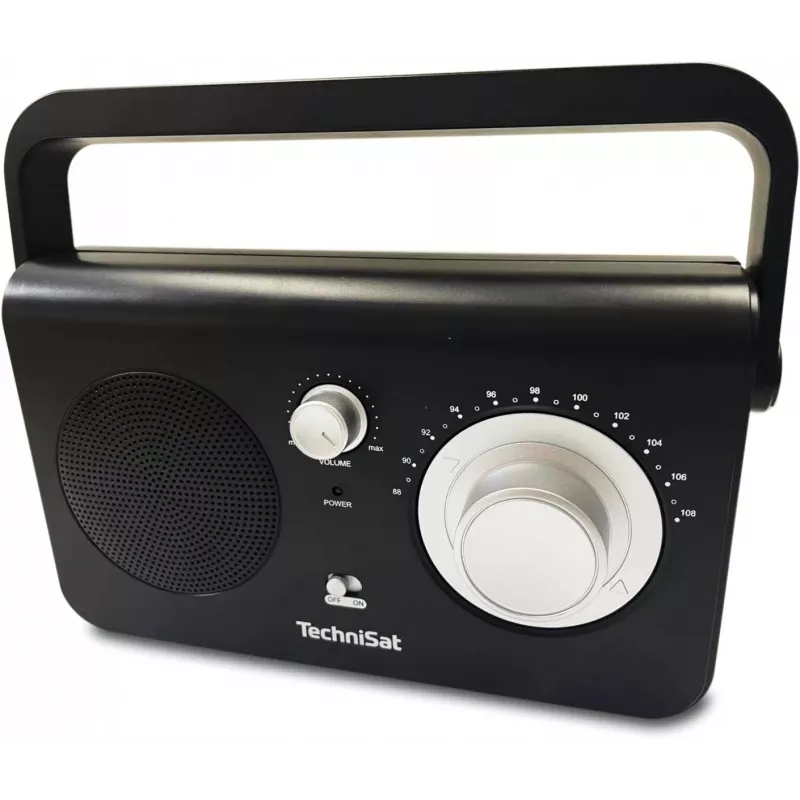 Kannettava radio TECHNISAT CLASSIC 100 — analoginen UKW, 1 W RMS, 3,5 mm, valkoinen