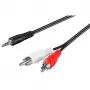 Audiokaapeli 3,5 mm > stereo-RCA (musta, 1,5 metriä)