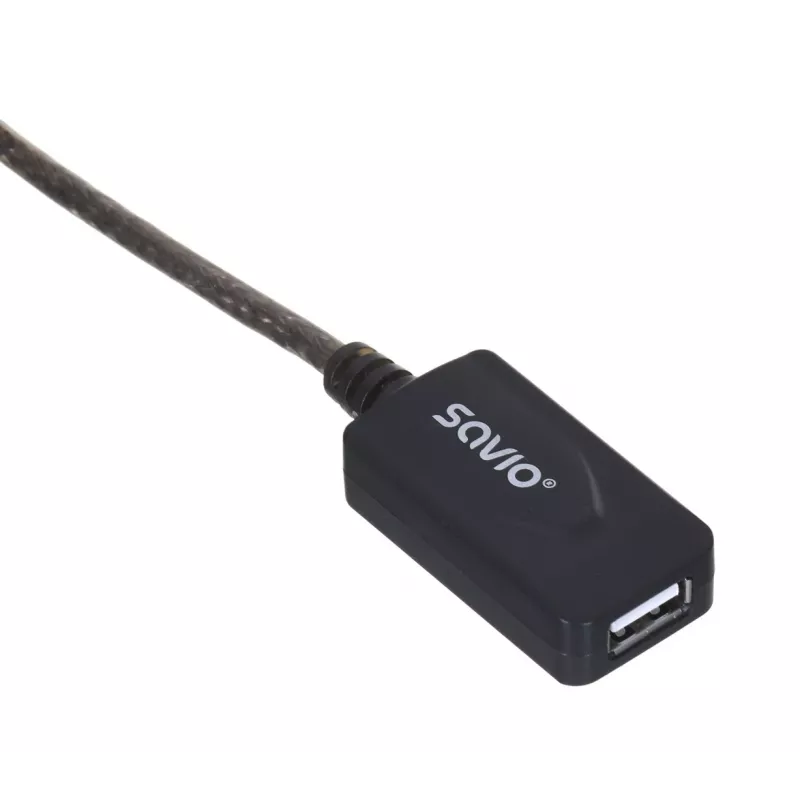 Aktiivinen USB-jatkokaapeli SAVIO CL-130 10 m USB 2.0 A uros-naaras, 5 V, musta