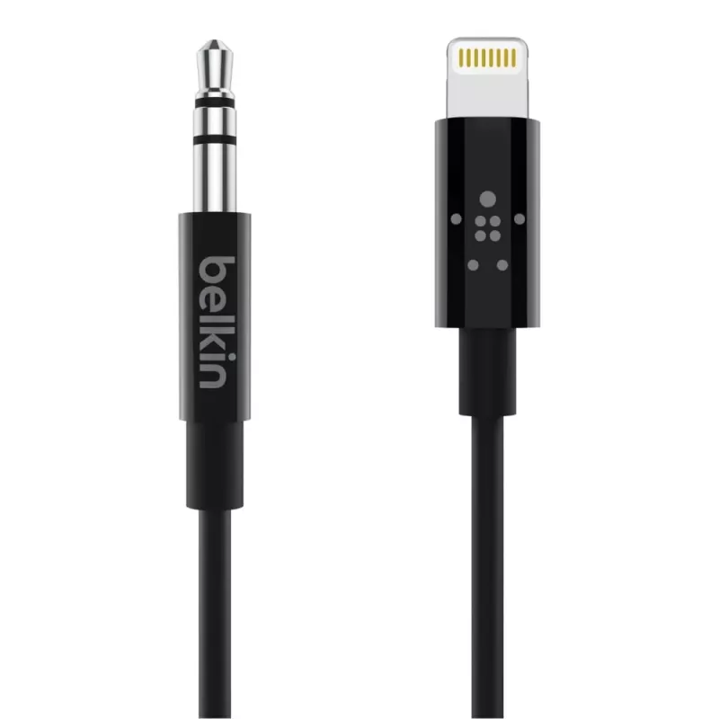 Belkin kaapeli Lightning – kuulokeliitäntä - Lightning uros – stereominiliitin uros - 91,4 cm - musta - Apple iPhone (Lig