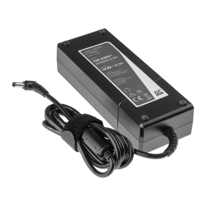 Virtalähde/invertteri Green Cell AD22P 120 W 19 V 6,3 A ASUS-kannettaville, sisäkäyttöön, musta
