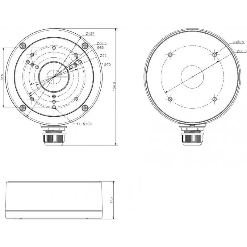 HIKVISION DS-1280ZJ-S musta BOX