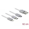 USB-kaapeli DeLOCK 85850 0,98 m USB 2.0 USB A USB C/Micro-USB B/Lightning