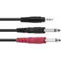 Sovitinjohto Omnitronic 3,5 mm 2 × 3,5 mm, stereo-haaroitin, 1,5 m