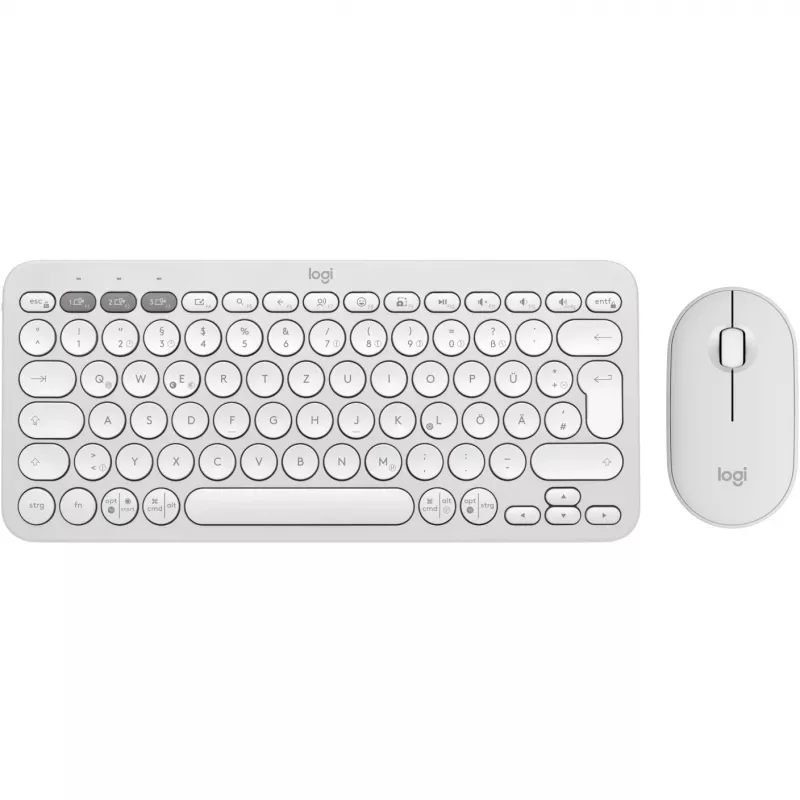 Logitech Pebble 2 Combo -sarja, valkoinen, langaton, saksa, 920-012204