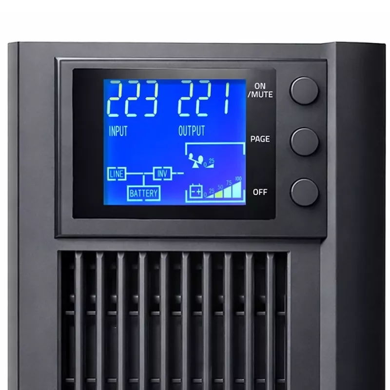 UPS QOLTEC puhdas siniaalto 1kVA 800W AVR:llä ja LCD-näytöllä