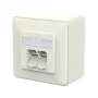 Metz Connect 130D380002-I E-DAT C6A IDC 2-porttinen pinta-asennusrasia, puhtaanvalkoinen