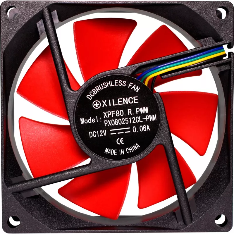 XILENCE XF040 80mm PWM kotelotuuletin - punainen